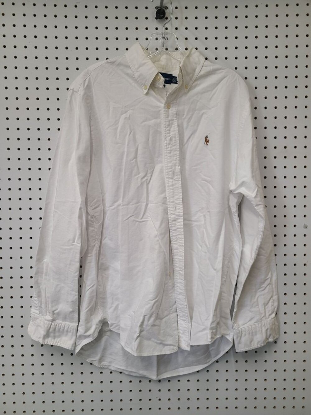Ralph Lauren White Button-Down Long-Sleeve Shirt Mens Custom Fit 16 1/2 34/35